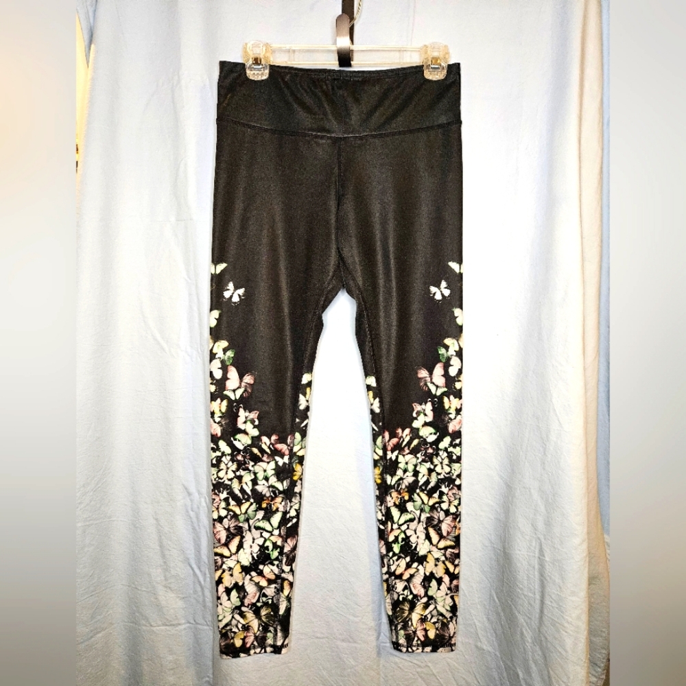 ALO Yoga Mid-Rise Airbrush Leggings in Multi Butterfly Glossy-  Size M